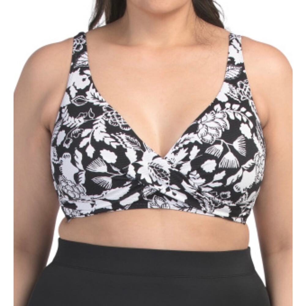 ARTeSANDS SZ 16 Cantata Forte Delacroix Bikini Swim Top Multifit Cup D-G Floral